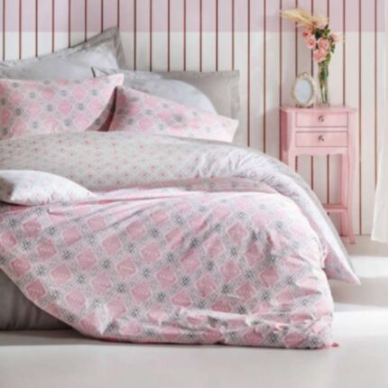 Lenjerie de pat pentru 2 persoane, Cotton Box Fine Pembe culoarea roz