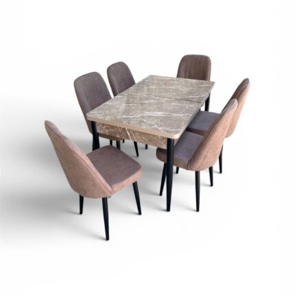 Set Loft belek 6 scaune Kare Gold istiniya kahve 5 cafeniu