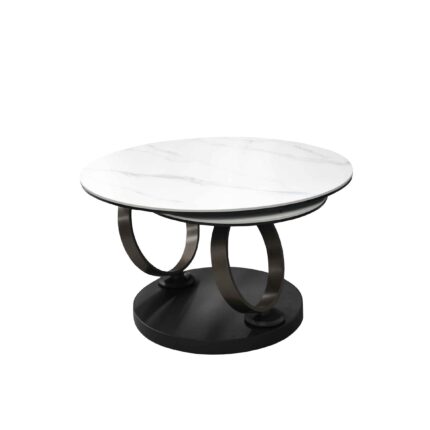 masa cafea dion matte white marble
