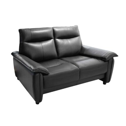 canapea barton cu 2 locuri piele naturala black