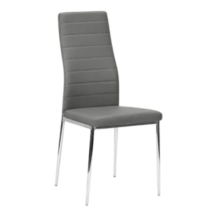 scaun sicilia carcasa chrome piele gri